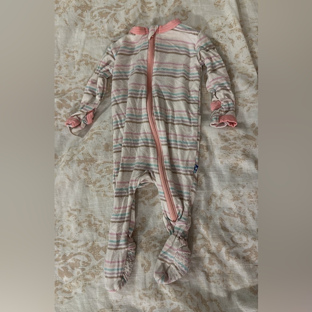 Kickee Pants Cupcake Stripe Footie